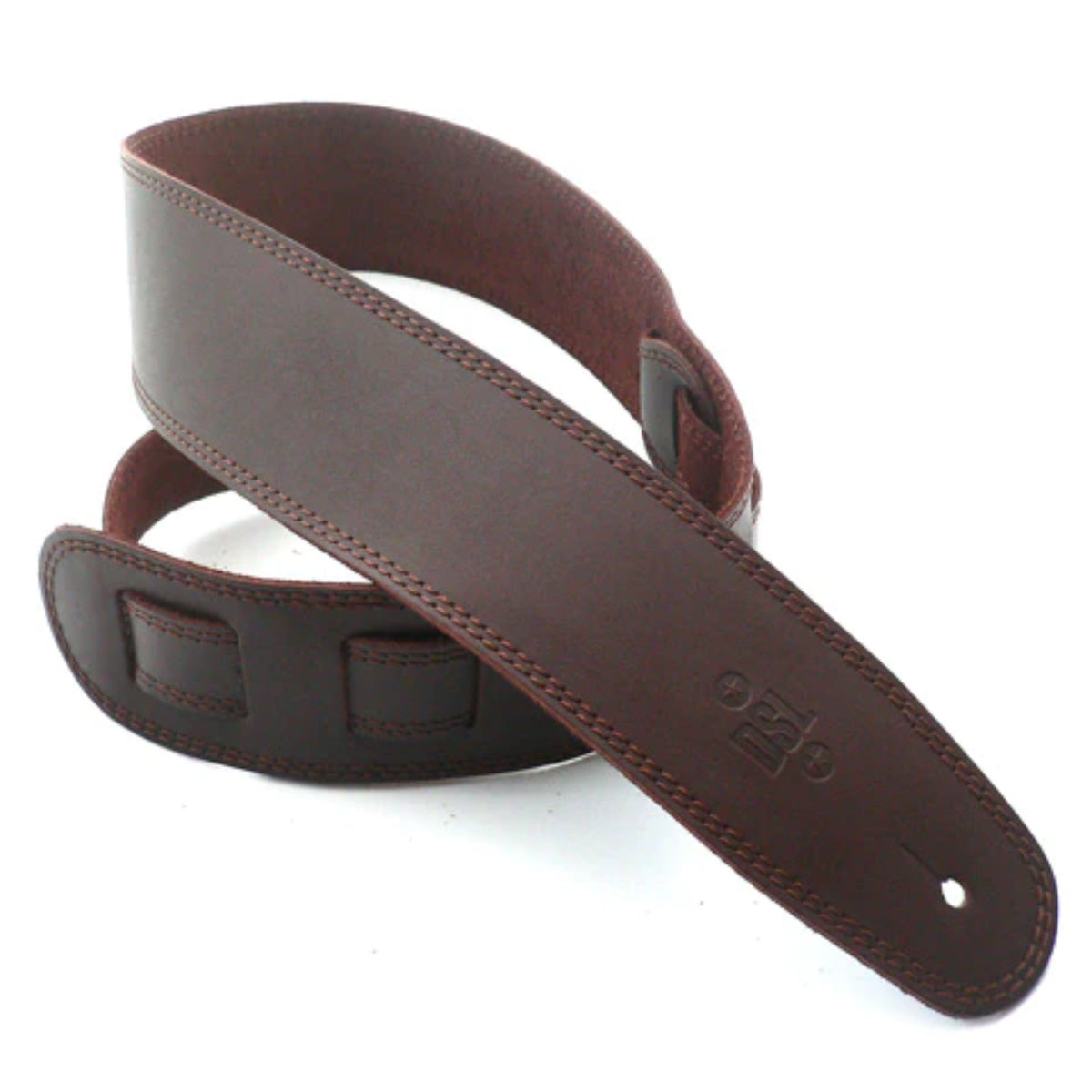 SGE25-17-2 2.5" Leather Strap, Brown With Brown Stitching