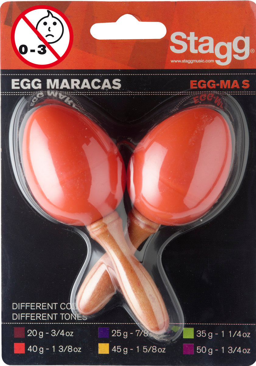 EGG-MA S/OR 2Pc Egg Maracas S/1 3/8Oz/Org