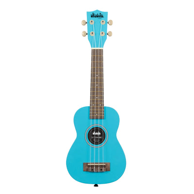 Ukadelic Soprano Ukulele With Aquila Strings & Case, Blue Yonder Sky Blue