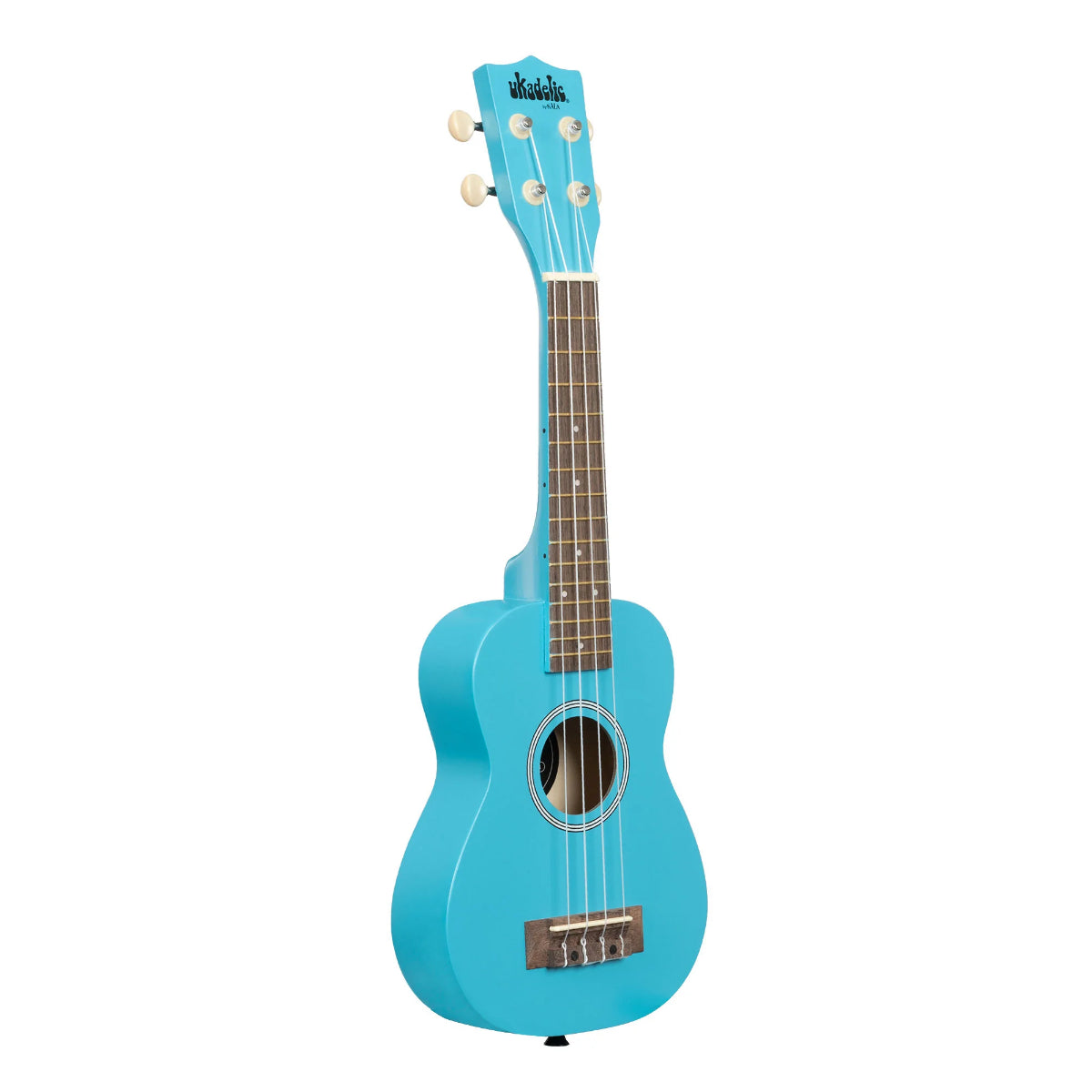 Ukadelic Soprano Ukulele With Aquila Strings & Case, Blue Yonder Sky Blue