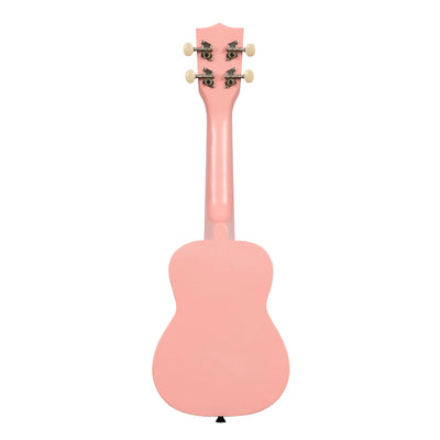 Ukadelic Soprano Ukulele With Aquila Strings & Case, Flamingo Pink