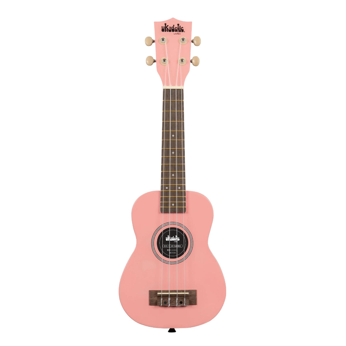 Ukadelic Soprano Ukulele With Aquila Strings & Case, Flamingo Pink