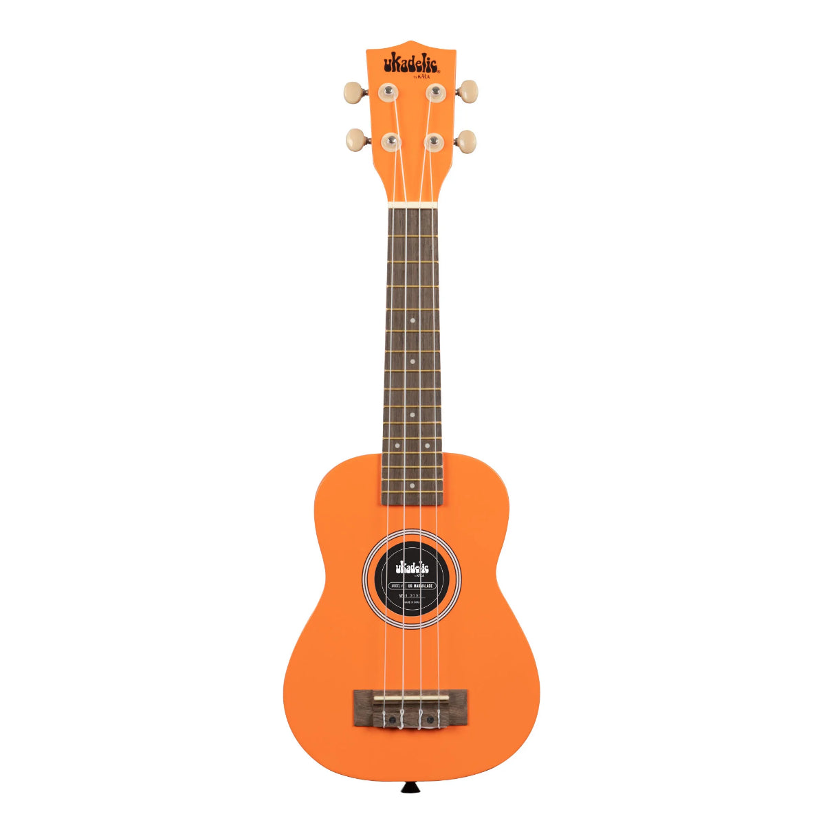 Ukadelic Soprano Ukulele With Aquila Strings & Case, Marmalade Orange