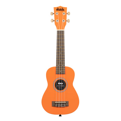 Ukadelic Soprano Ukulele With Aquila Strings & Case, Marmalade Orange