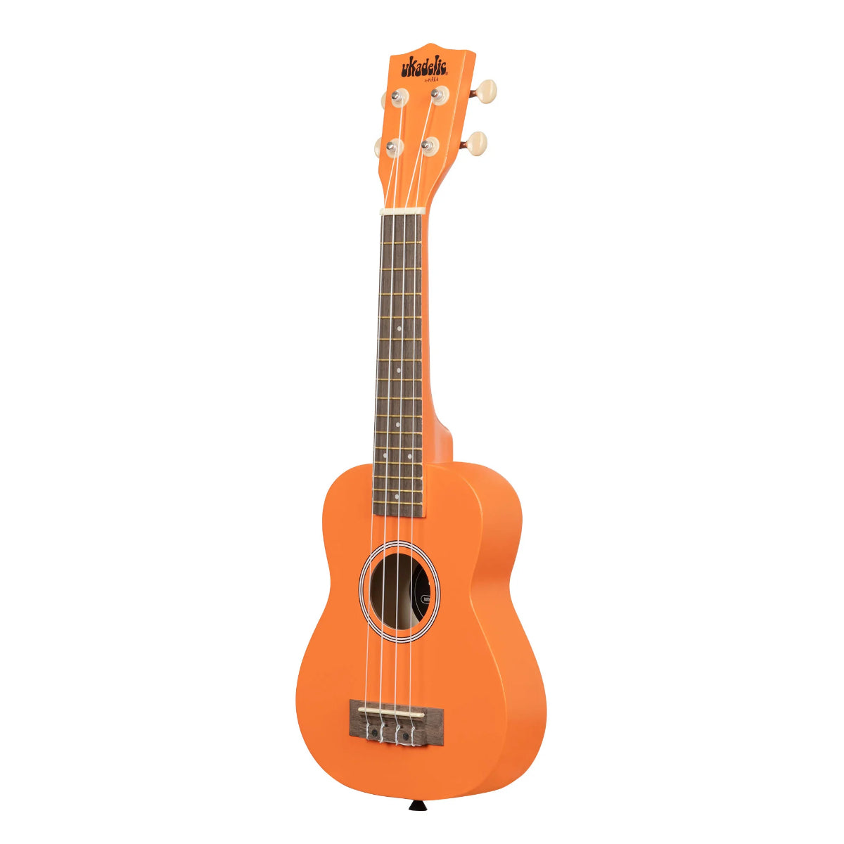 Ukadelic Soprano Ukulele With Aquila Strings & Case, Marmalade Orange