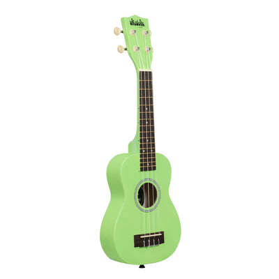 Ukadelic Soprano Ukulele With Aquila Strings & Case, Grasshopper Green