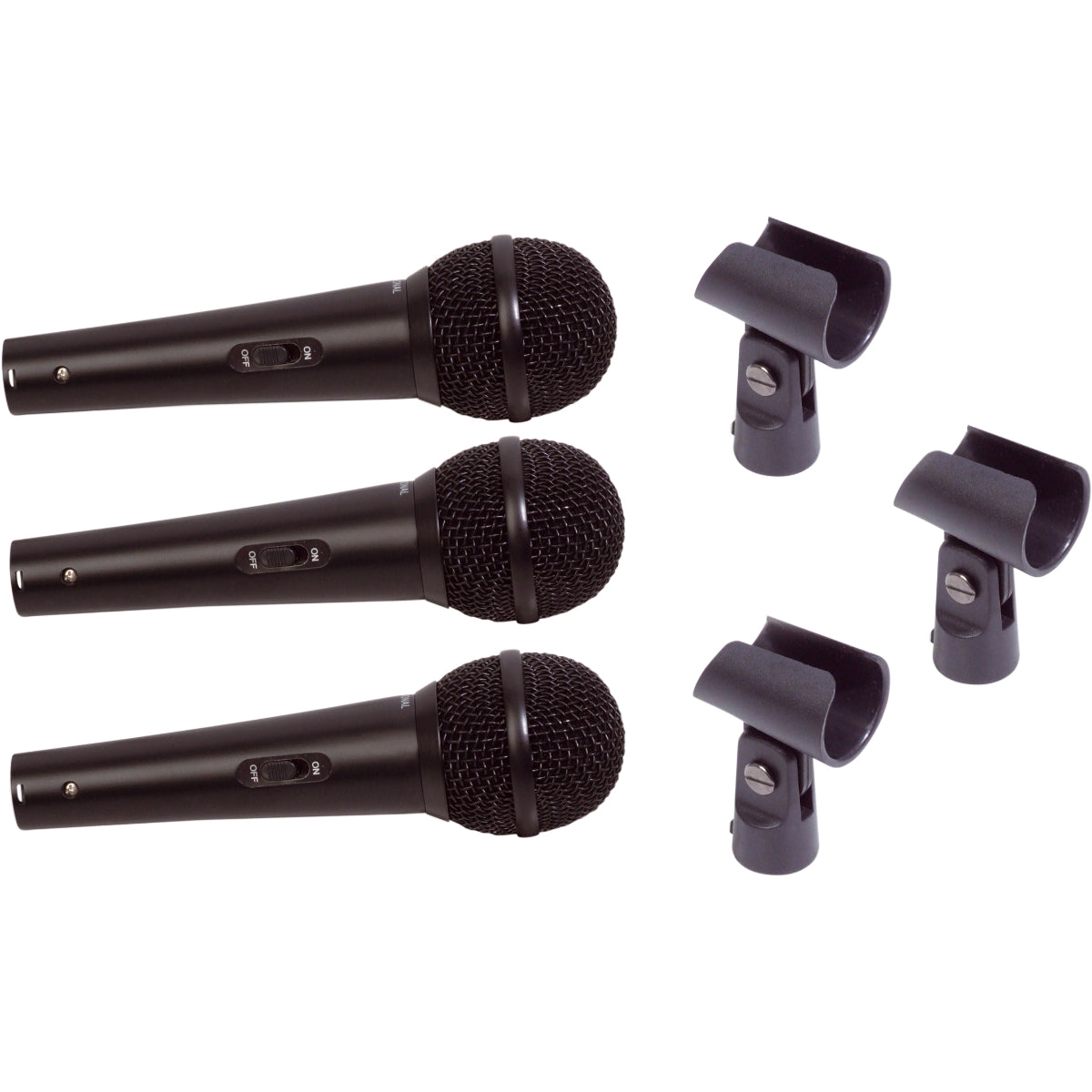 3-Microphone Kit With Mic Clamps and Case
