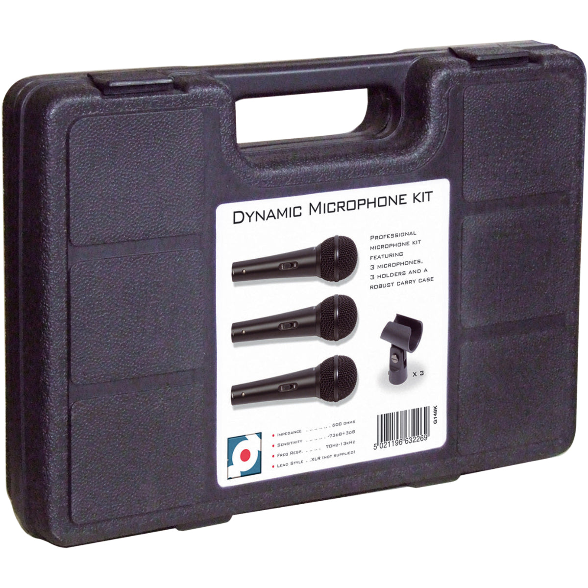 3-Microphone Kit With Mic Clamps and Case