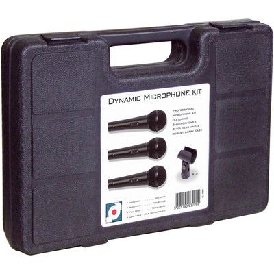3-Microphone Kit With Mic Clamps and Case