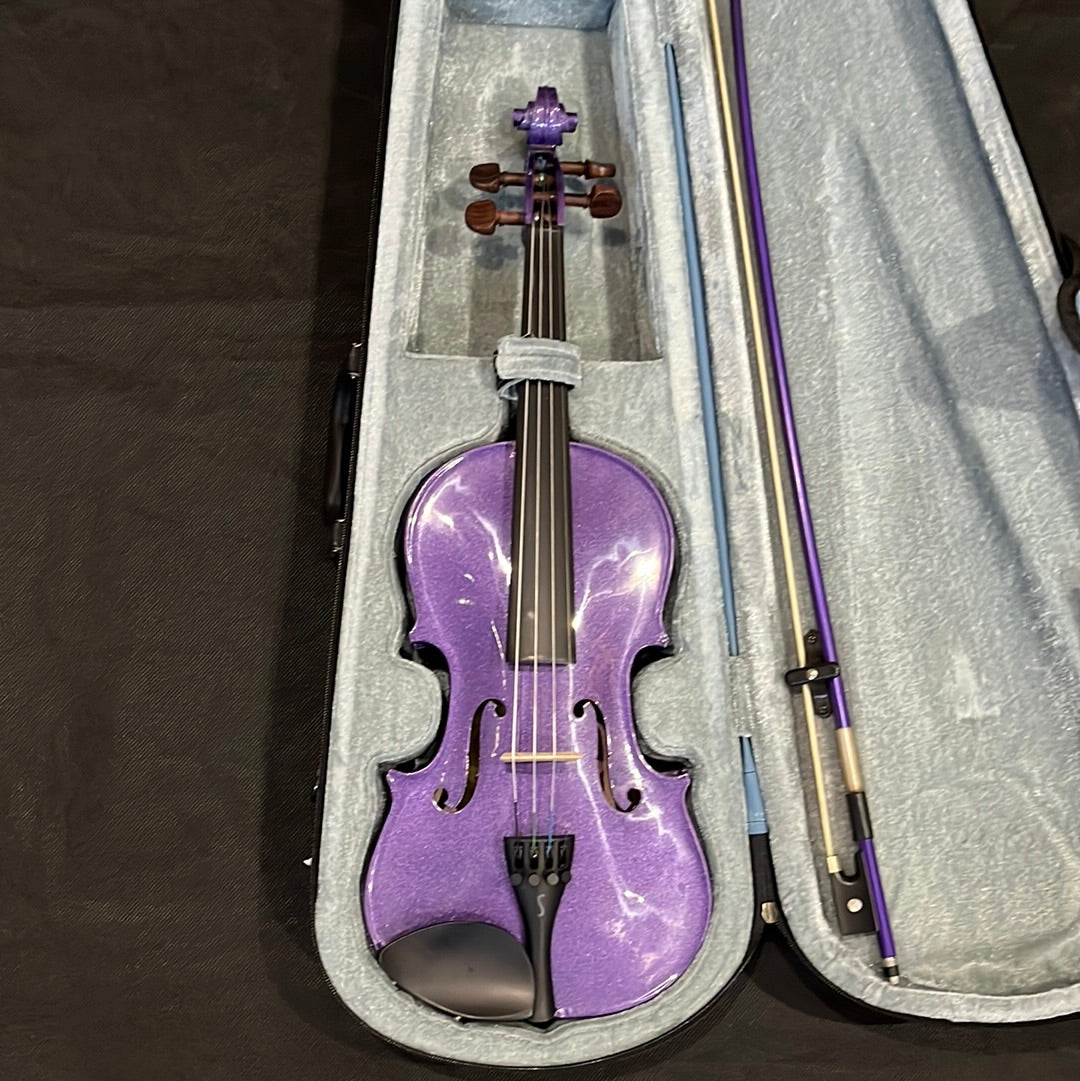 Harlequin Violin Outfit Light Purple, 3/4 Size, used - X38