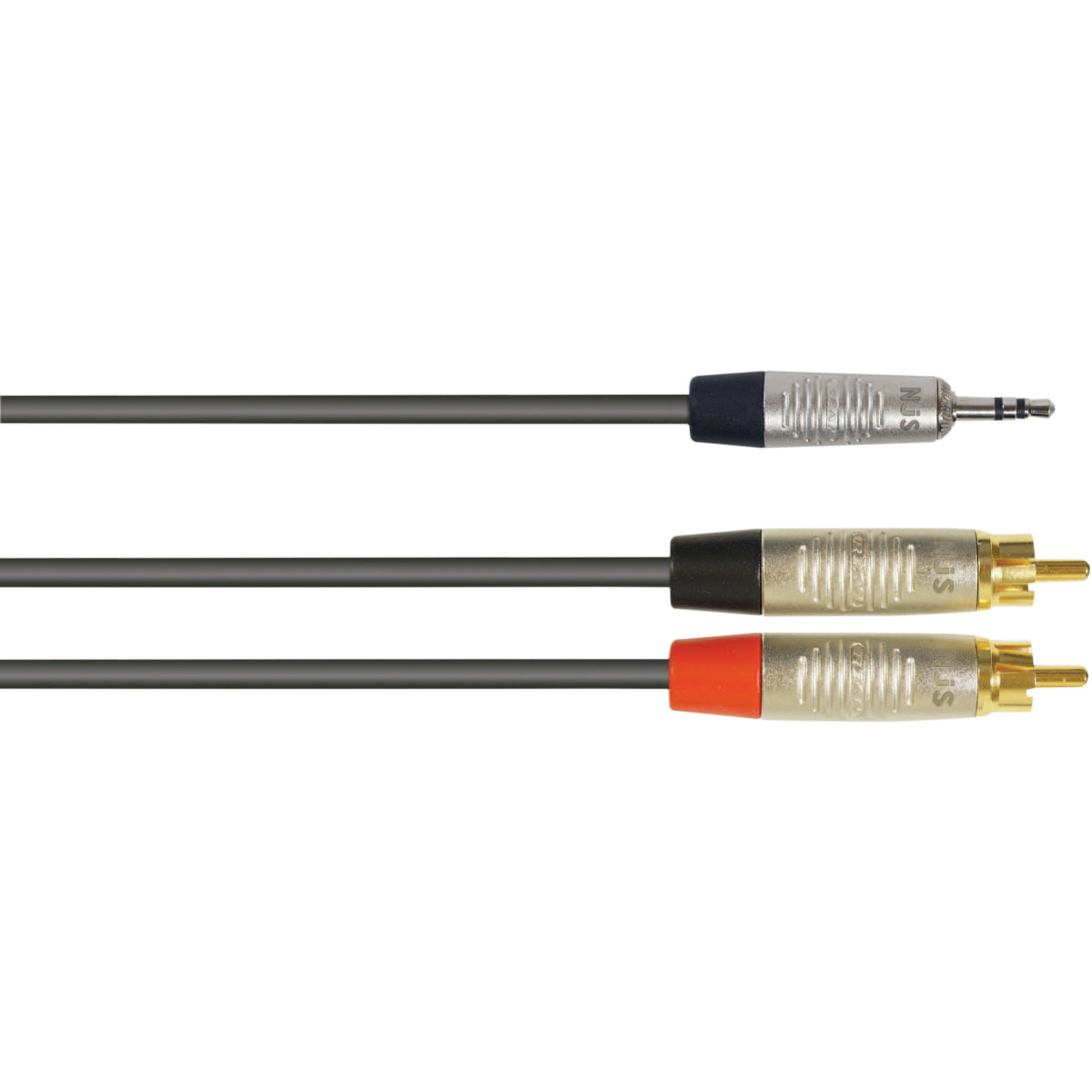 3.5mm Stereo Jack Plug to 2x RCA Phono Plugs Cable,  3M